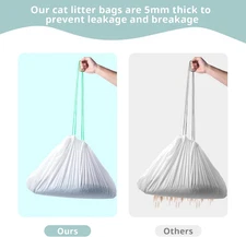 Large Litter Box Liner, 20 Count Litter Box Liner, Extra Large Drawstring Lit...