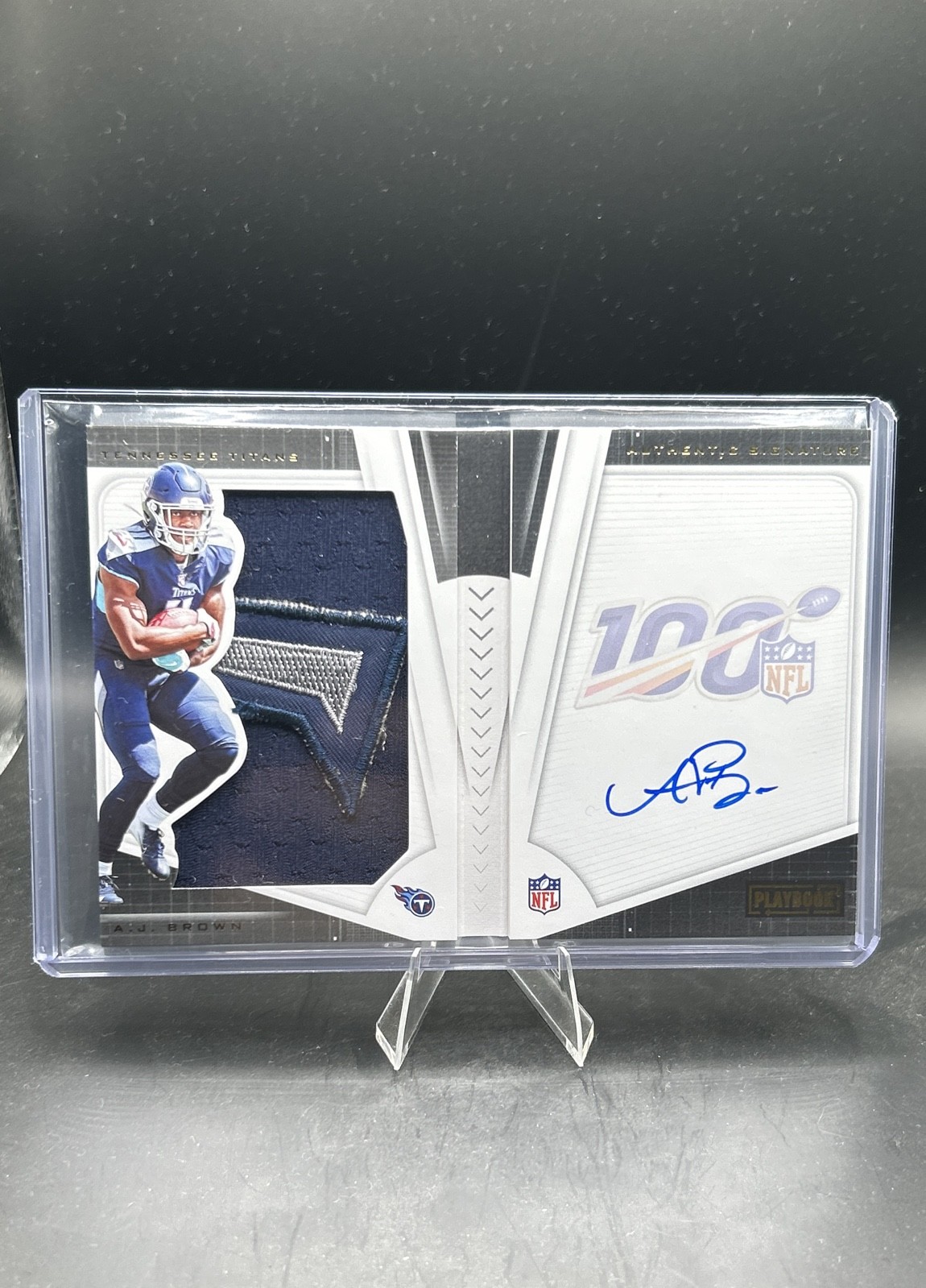 2019 Panini Playbook - Rookie Playbook Jersey Autographs A.J. Brown #214 Gold...