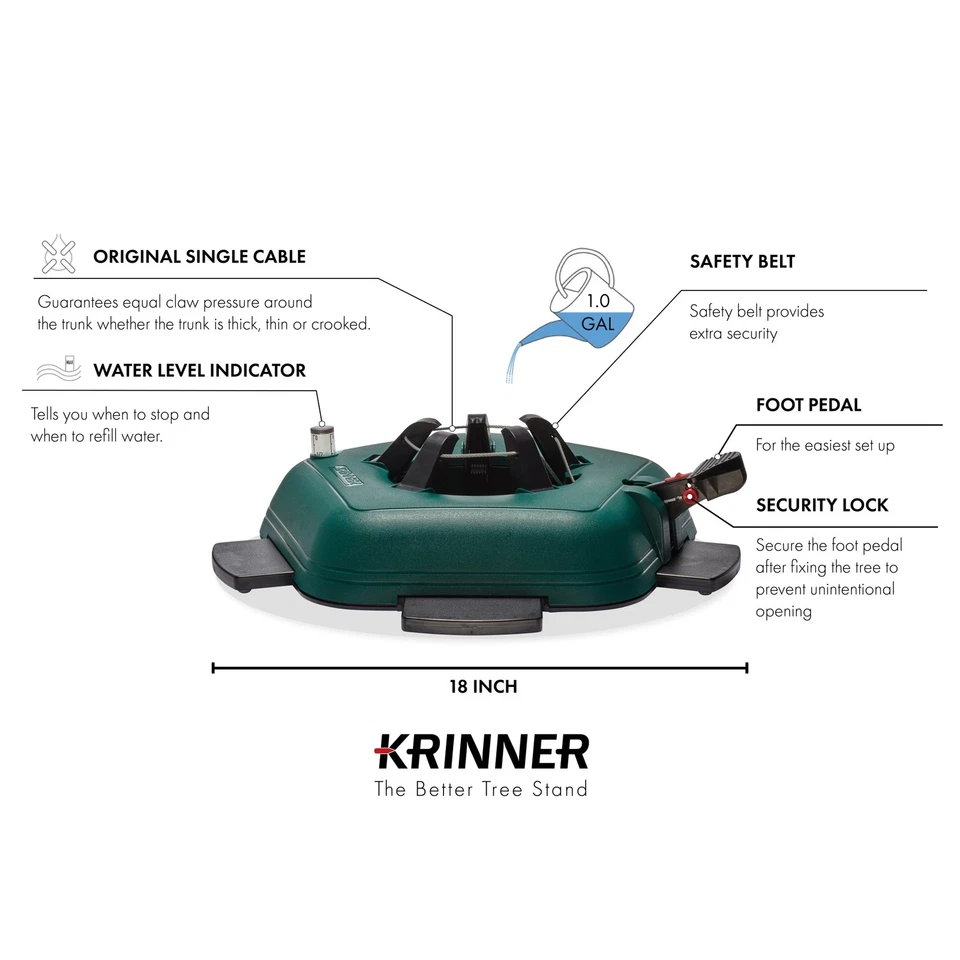KRINNER Tree Genie Christmas Tree Stand, Large - Foot Pedal Setup for 8ft Trees - Image 4 of 4