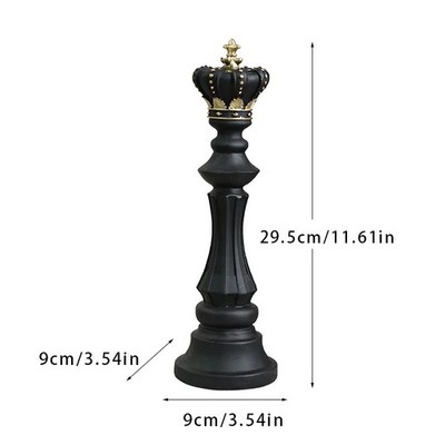 Elegante große Schachfiguren Ornament schwarz weiß Büro Zimmer Wohndeko Figur