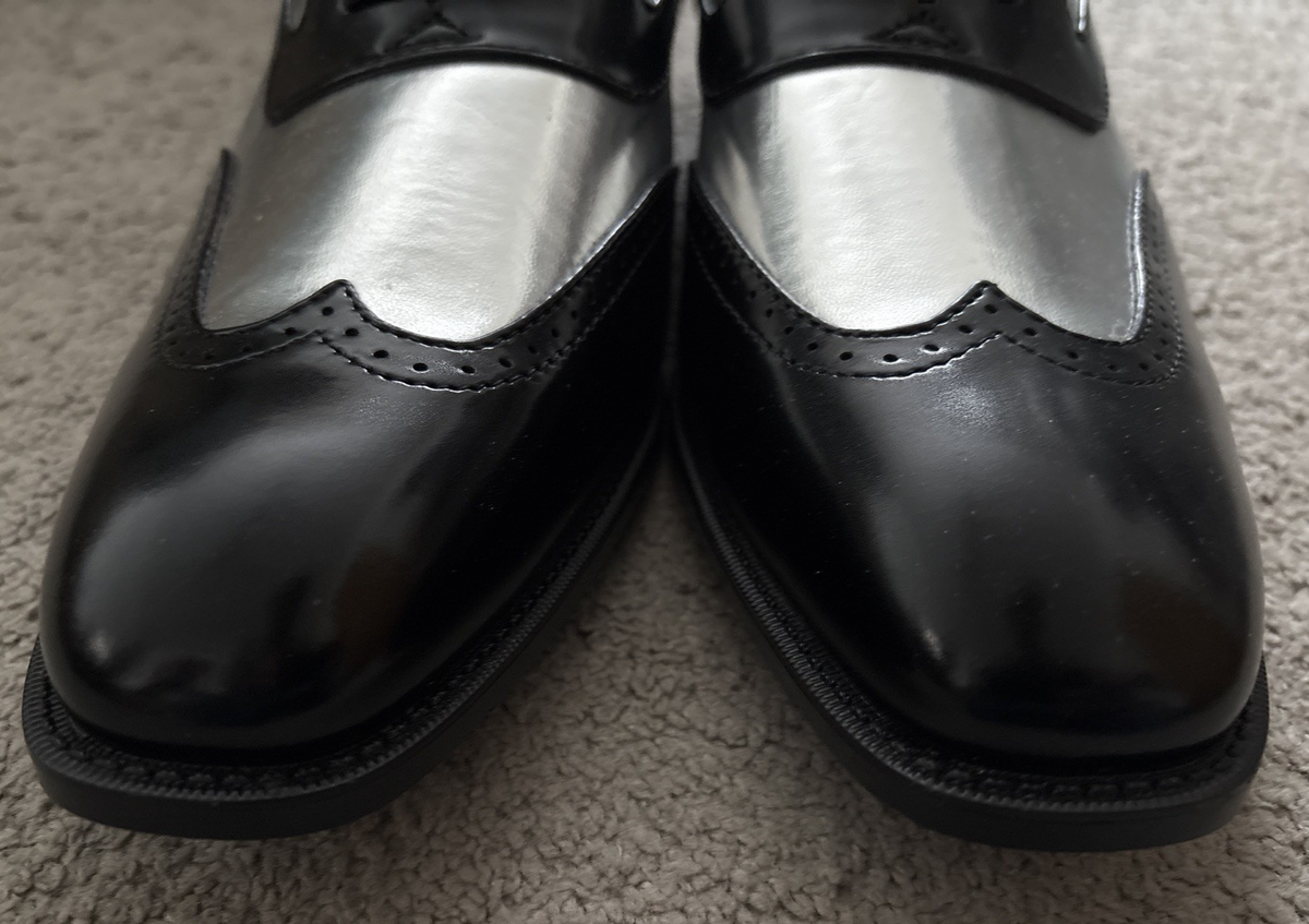 black and silver mens dress shoes Black & Silver Men's Dress Shoes + Belt Ja Ja Genau