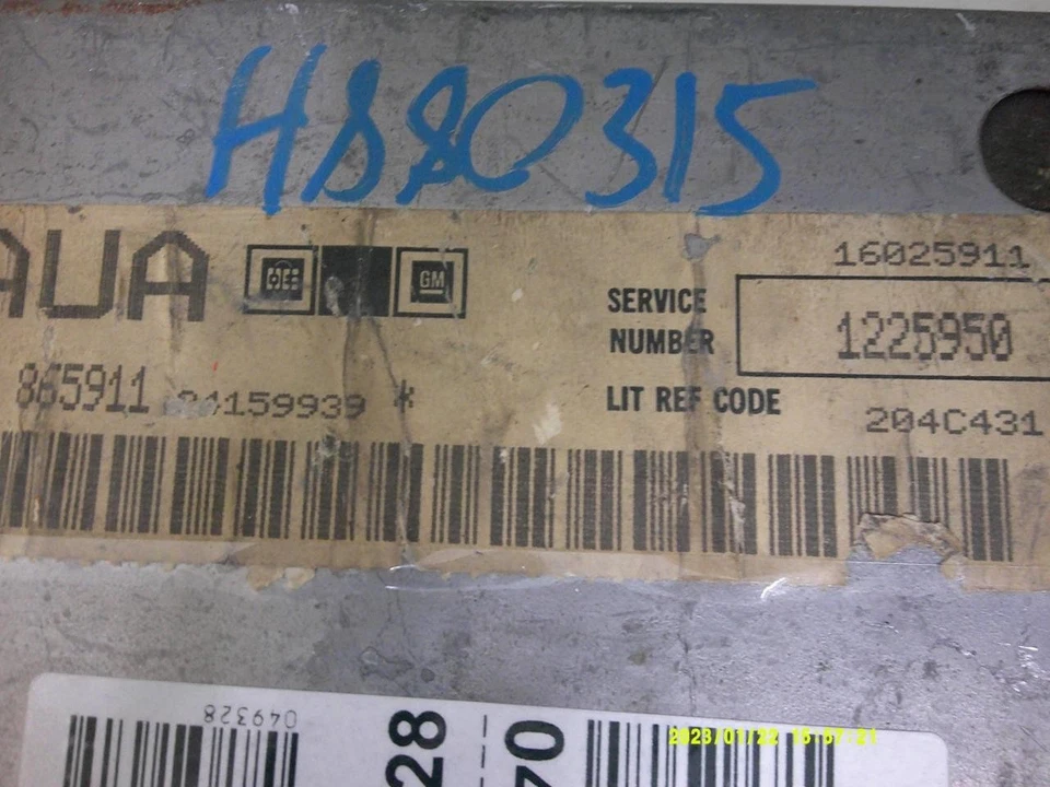 COMPUTADORA MOTOR CHEVROLET CHEVETTE 1982 1225950 PCM ECM ECU OEM Foto 4 de 4