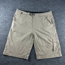 Prana Zion Hiking Shorts Mens XXL Khaki Tan Stretch Cargo Outdoor RN124977