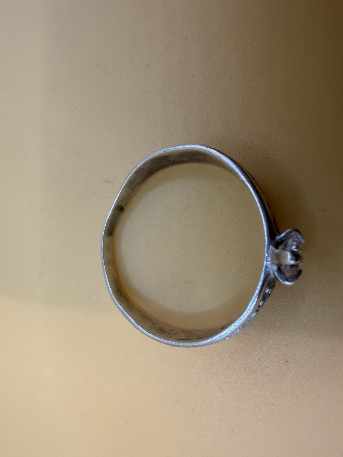 Sterling silver ring with sparkling Stone Uk size Q#114 image 6