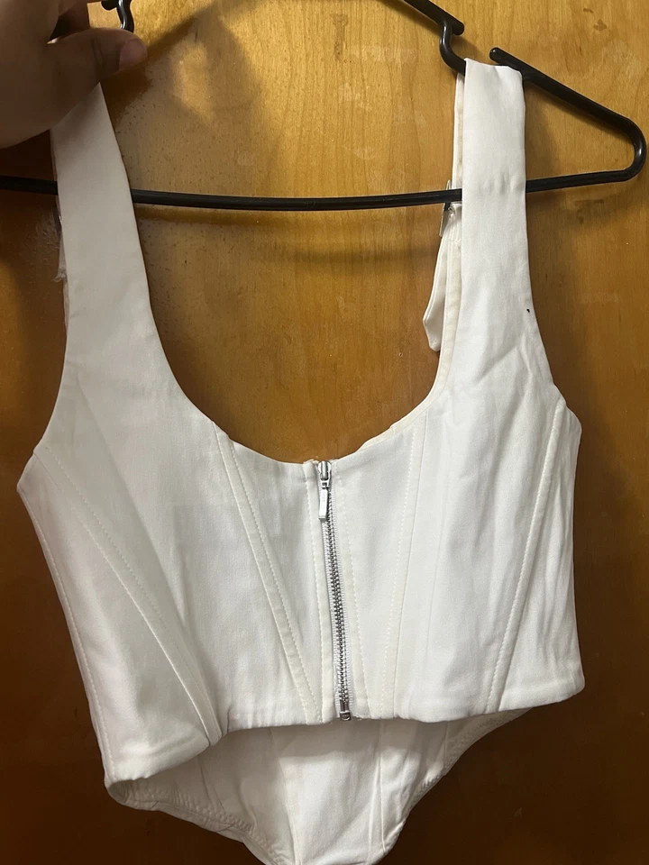 Top corsé para mujer White Fox Boutique talla extra pequeño blanco Foto 3 de 3