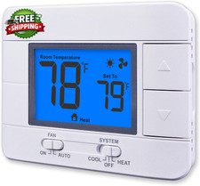 Non Programmable Thermostat for Home 1 Heat 1 Cool Single Stage System