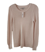 Loft size Small light pink sweater cotton Crew Neck SEE CONDITION