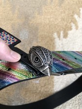 Kurt Geiger London Kensington Rainbow Belt Brass Jeweled Eagle Head NWT XS/S