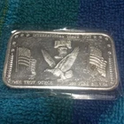 Silver Bar ● 1 Troy oz ●  Patriotic ● Eagle, Flags, Liberty Bell ●  .999 fine