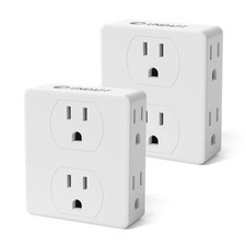Multi Plug Outlet Splitter, Unidapt Multiple Outlets Extender 2-Pack, White