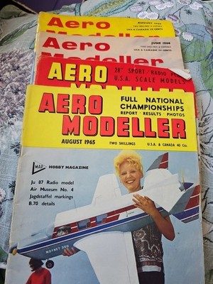 VINTAGE AERO MODELLER - 5 ISSUES - 1965, 1966, 1968