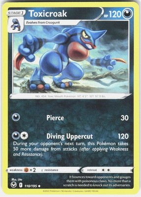 Toxicroak 110/195 Uncommon Silver Tempest Pokemon Near Mint