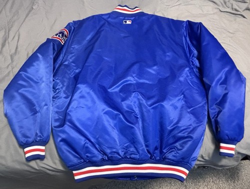 Chaqueta de satén Majestic Chicago Cubs XL de colección 2008 MLB Dugout Bomber Varsity Hombres - Imagen 5 de 15