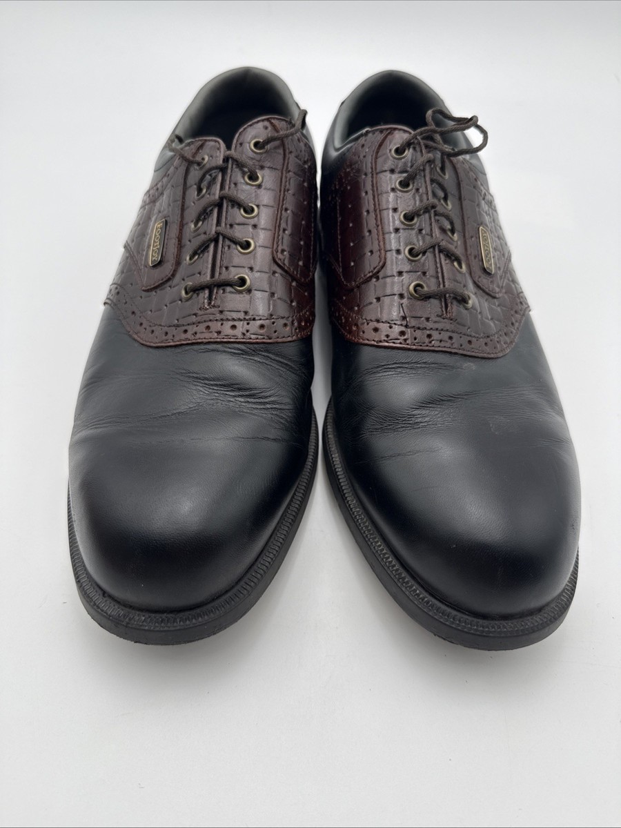 FootJoy DryJoys Croc Print Black Sz 13 W Saddle Leather #53494