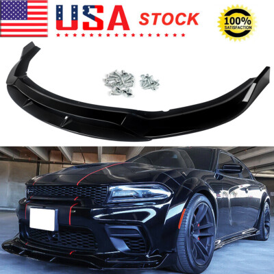 For Widebody 2020-22 Dodge Charger SRT Hellcat Scat Front Bumper Lip Gloss Black
