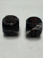 Dice Pair Zebra Jasper Dice 44 Grams Total Man Cave Art Sculpture Vintage