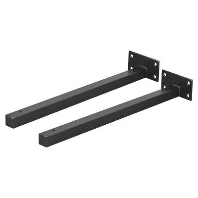 6-Pack Heavy Duty Shelf Brackets - 5x3 Inch Black Metal Floating Shelf Supports