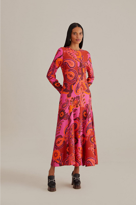 knee length dresses for ladies Light Pink Floral Chiffon Long Sleeve Maxi Dress – PinkBlush main image 1