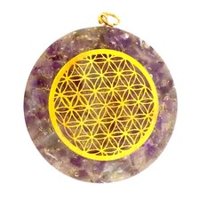 Amethyst Orgone Pendant Copper Orgonite Reiki Energy Generator Necklace HANDMADE