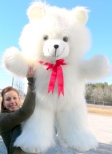 Giant White Teddy Bear 42 inch Soft Teddybear Made in USA America