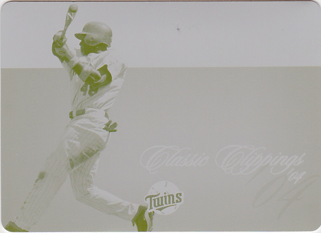 2004 Fleer Classic Clippings Torii Hunter Twins Yellow Press Proof Plate 1/1