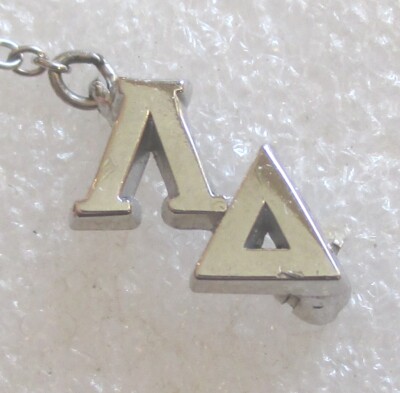 Fraternity / Sorority Chapter Guard Pin-Lambda Delta ΛΔ w/ Chain Sterling Silver