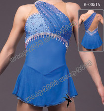 Ice Figure skating dress/Twirling outfit/Dance Costume Made to Fit Blue Y063