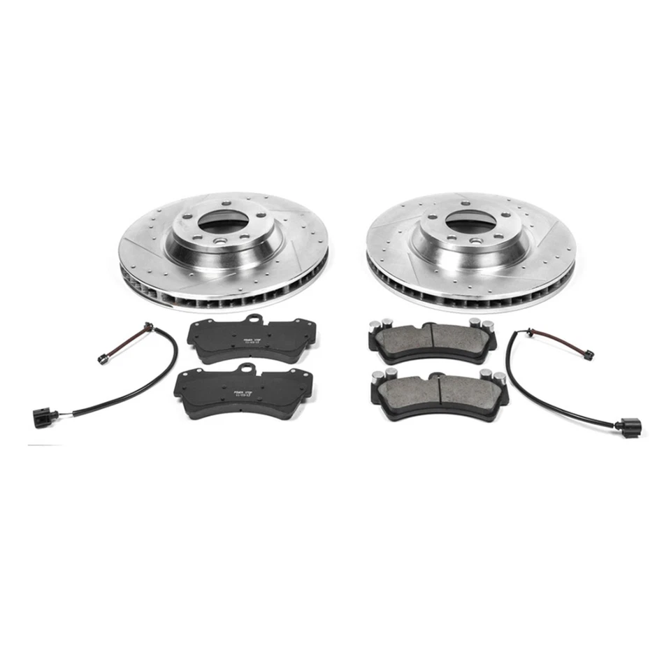 Powerstop K4558 Front Brake Disc and Pad Kit 2-wheel set for 2007-2015 Audi Q7 - Imagem 2 de 2