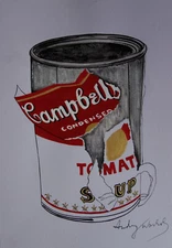 Fine unique painting – Campbell’s Soup Can, signed Andy Warhol, w COA