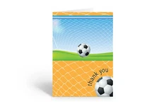 Soccer Themed Thank You Note Card - 10 Boxed Cards & Envelopes - B14075