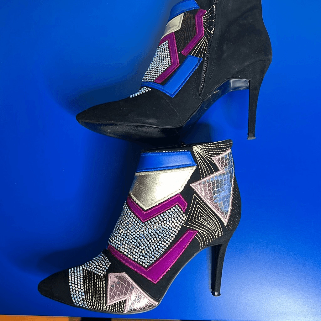 Giuseppe Zanotti Crystals Patchwork Ankle Boots - image 10