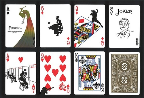 Tarjetas de juego de bicicleta Sanshusha 12 barajas negras y 1 mazo dorado solo se venden en Japón - Imagen 7 de 8