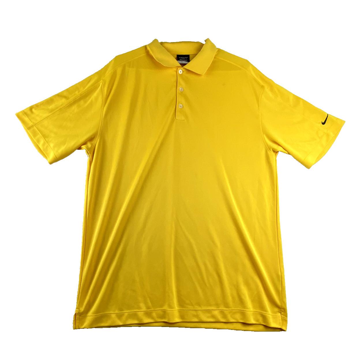 Nike Vintage Mens Golf Shirt XL Yellow Blank Dri Fit Stretch Pro Tour PGA