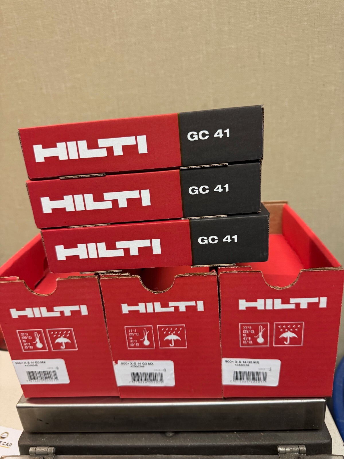 Hilti 1/2" GX-3 Pins with GC-41 Fuel Cell 2700 pins & 3 fuel cells NIB Free ship