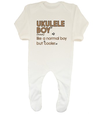 Ukulele Boy Baby Grow Sleepsuit Like a Normal Boy but Cooler Guitar Boys Girls