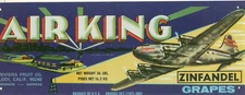 AD-VINTAGE STYLE METAL TIN ART REPRODUCTION HANGING SIGN-AIR KING-GRAPES