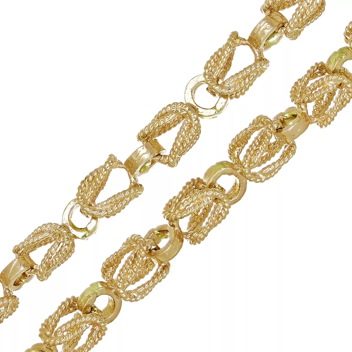 Men s 10k Yellow Gold Turkish Link Chain Necklace 22