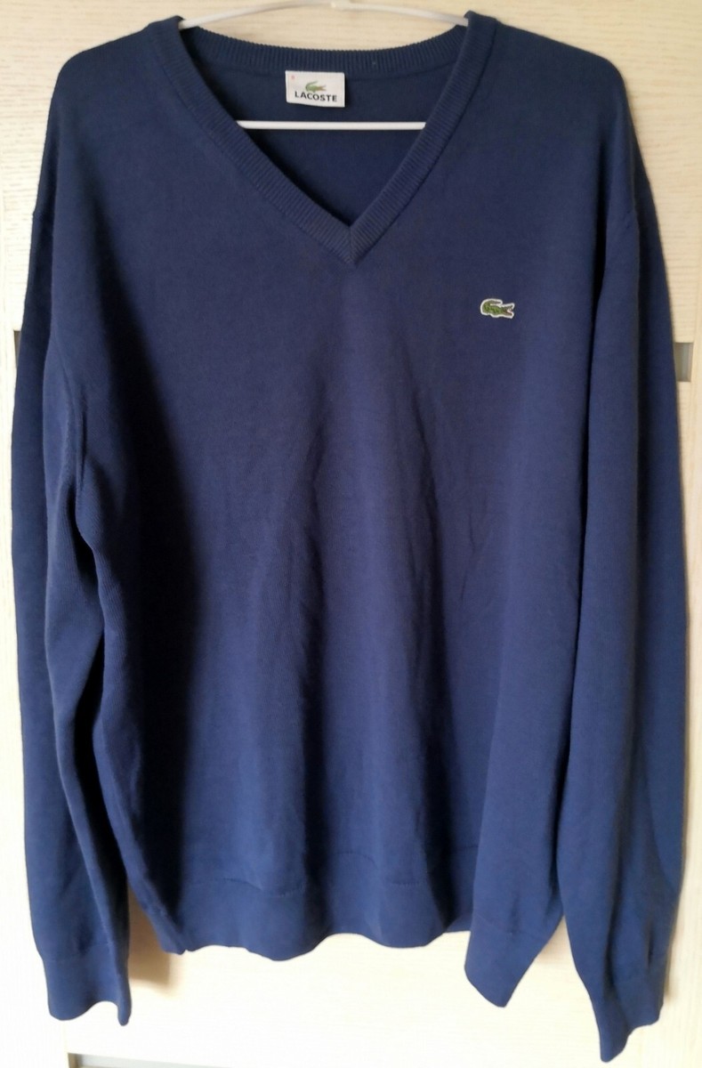 LACOSTE Men's Navy 50% Wool & 50% Acrylic Woolmark Blend Sweater
