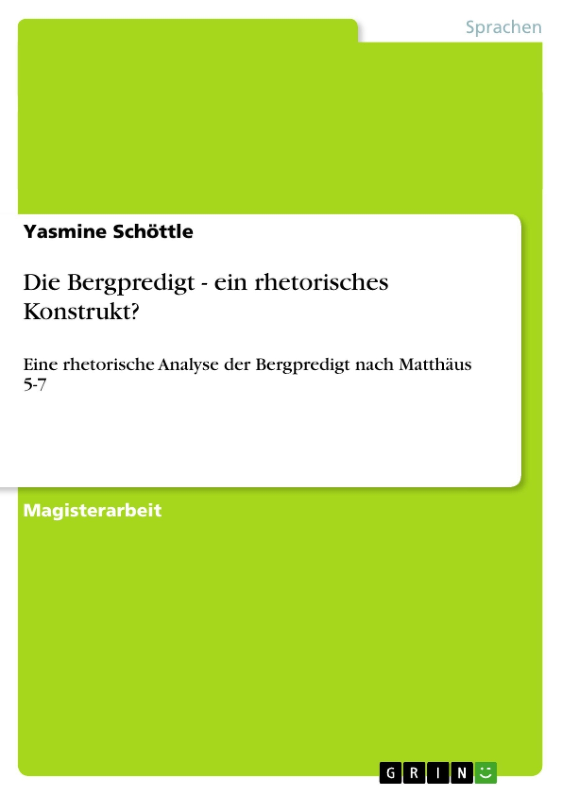 Thumbnail - Die Bergpredigt - Ein Rhetorisches Konstrukt? Yasmine Schöttle