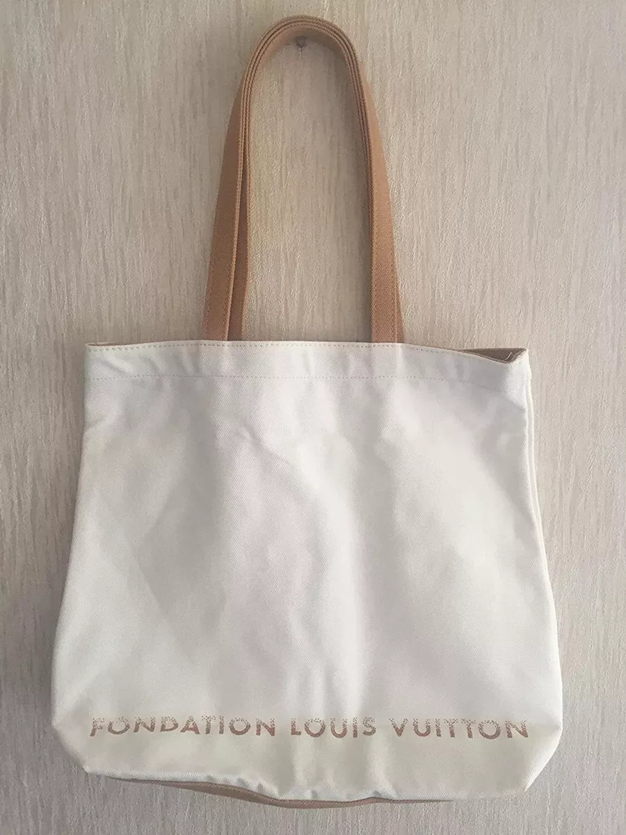 Fondation Louis Vuitton LV-FDT-BE Paris Limited Tote Bag White Cotton