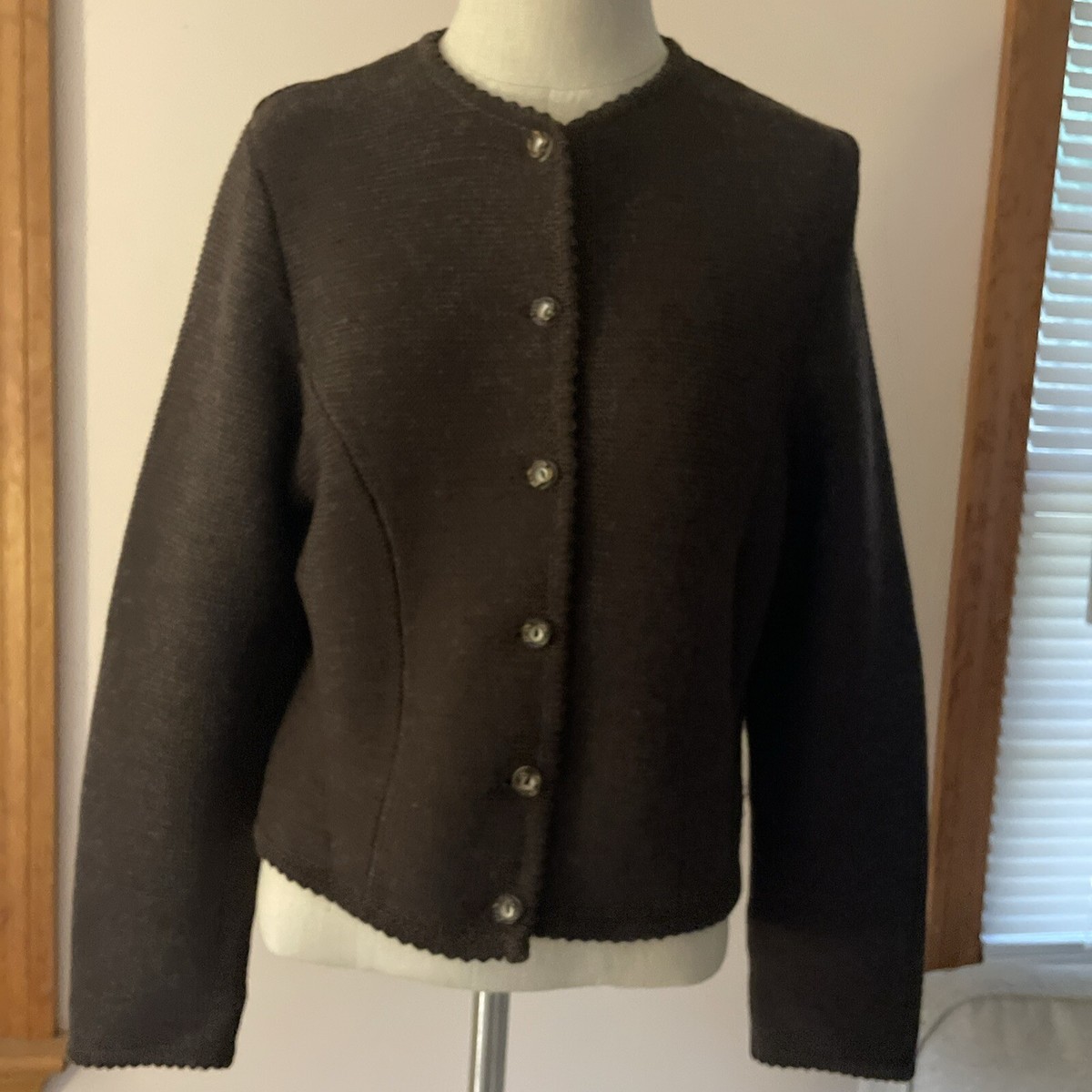 Vintage ASTRIFA German Bavarian Alpine Cardigan Sweater Brown  