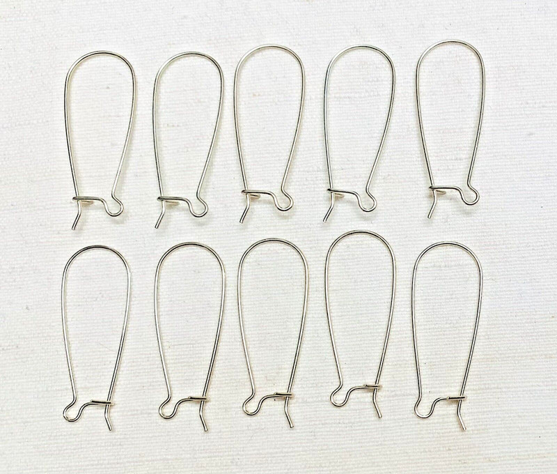NWOT Five Pair of 925 Silver Large Kidney U-Shaped Ear Wires Longer Dangle
