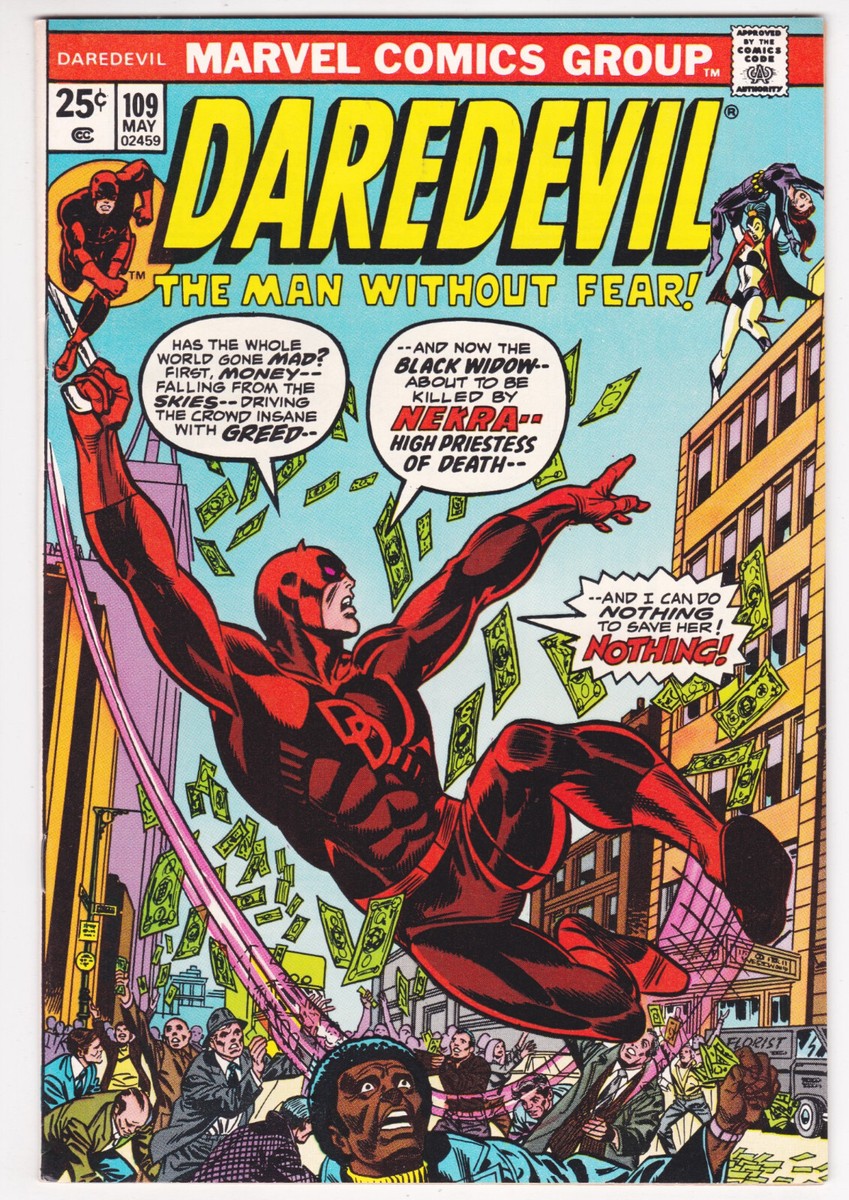 Daredevil #109 Near Mint Minus 9.2 Black Widow Bob Brown Art 1974