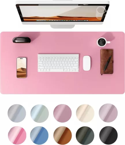 Desk Pad Office Desk Mat Pad PU Leather Waterproof Desk Mat Laptop Mat Dual-Side - Picture 1 of 39