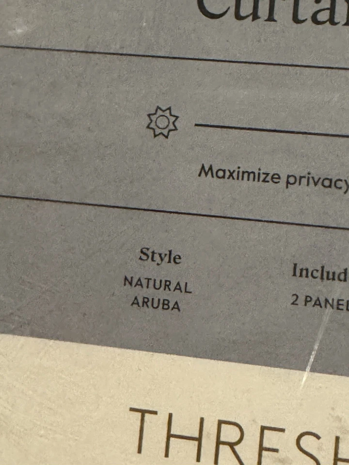 Threshold Blackout Curtain Panels Pair Natural Aruba 50” X 63” New open Box - Image 2 of 4