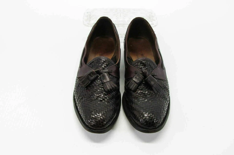 Zapato Allen Edmonds Hombre Surry Talla 9A Borgoña Borla Tejido Mocasín Usado qp Foto 4 de 4