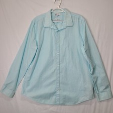 Calvin Klein Mens Size XL Blue Stripe Long Sleeve Button Down Shirt Lt. Stains