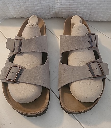 Betula Birkenstock Taupe Suede Slide Sandals Men's Size 12