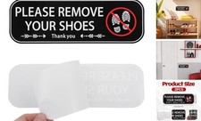 2PCS Please Remove Your Shoes Sign, Self-Adhesive No Shoes Sticker for House,