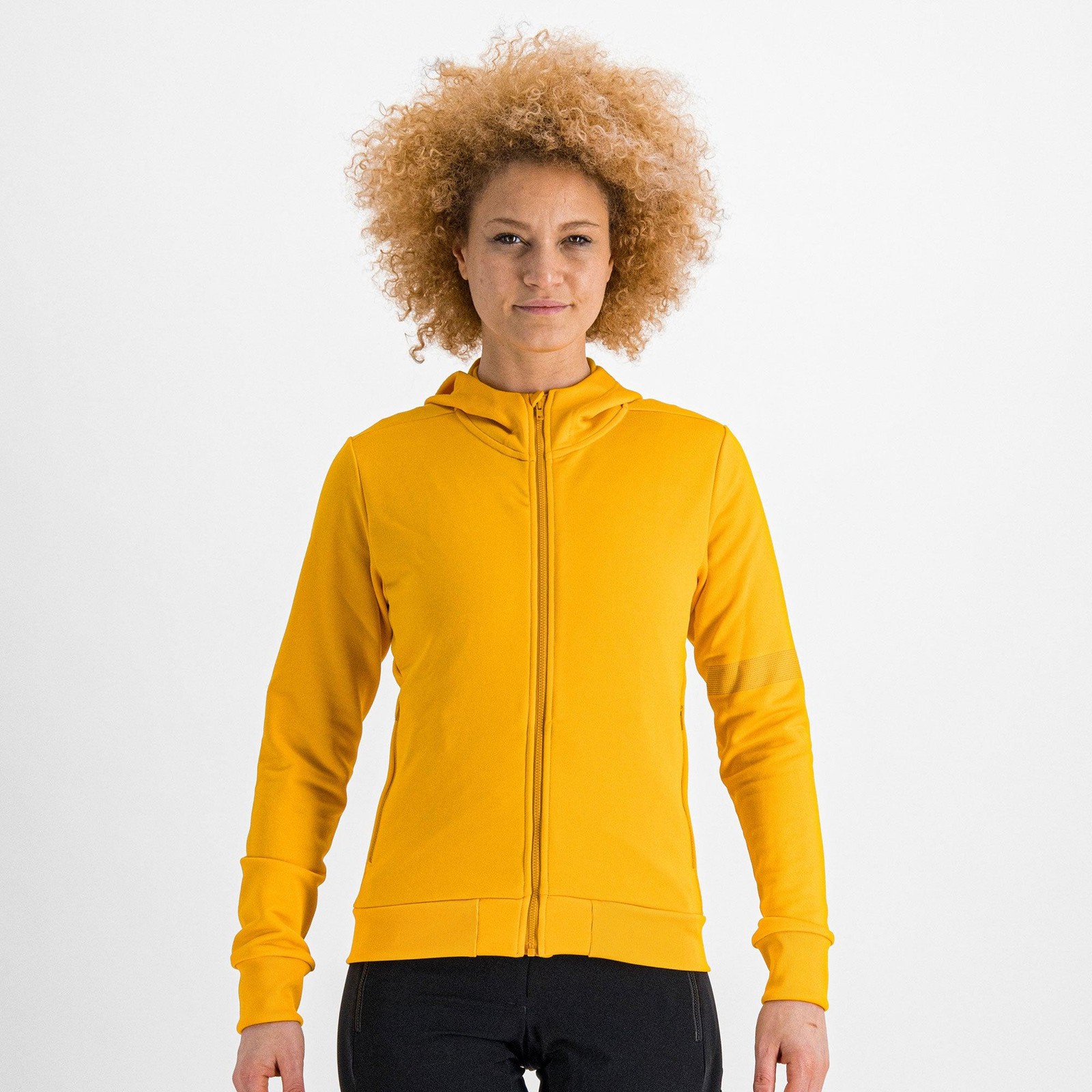 Спортивная женская толстовка Giara с капюшоном L желтого цвета